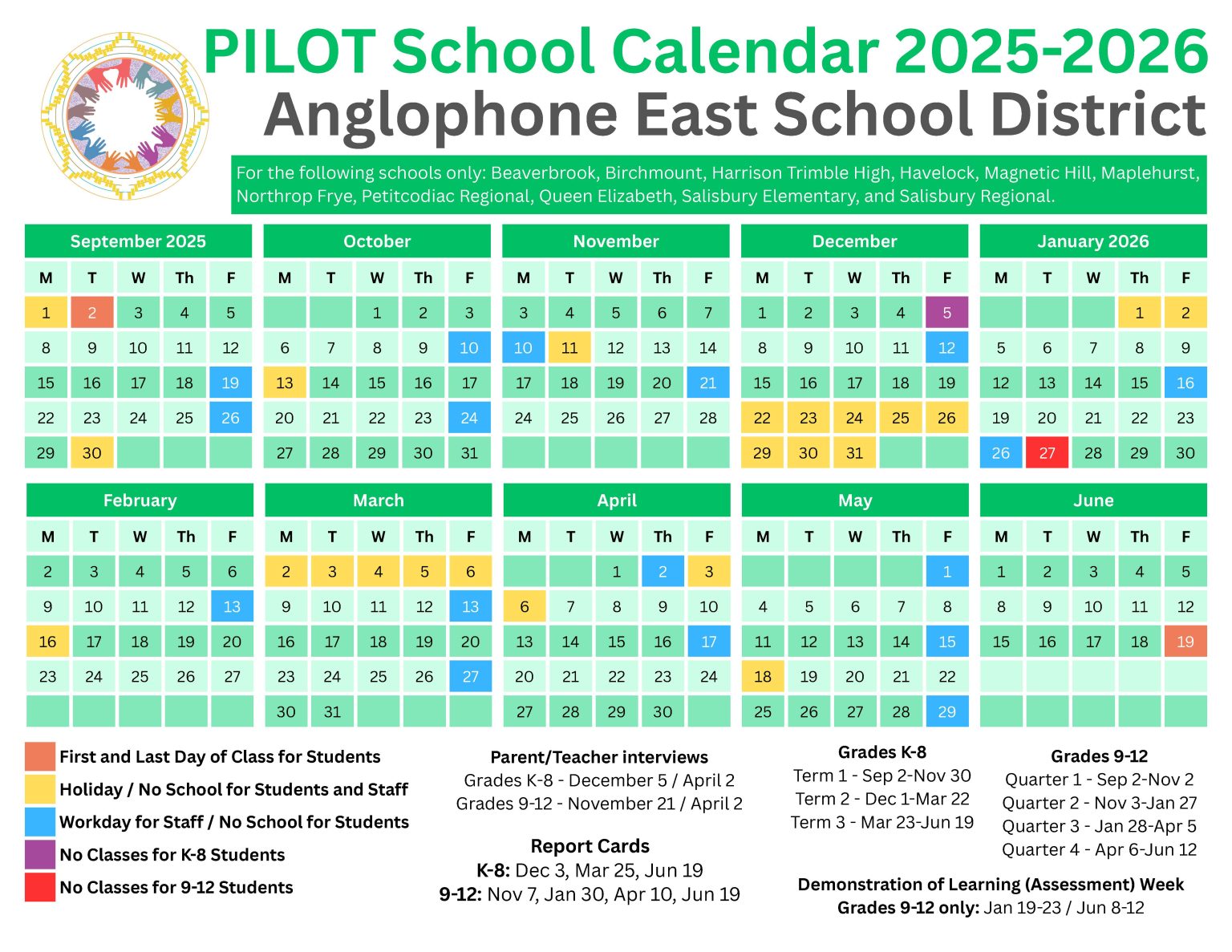calendar-anglophone-east-school-district
